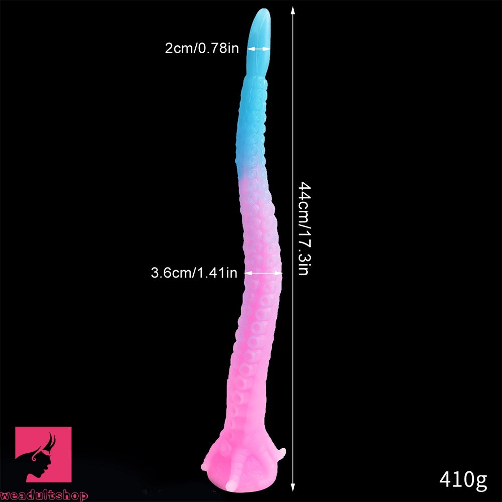 15.1in 17.3in Luminous Silicone Soft Long Big Tentacle Octopus Penis Dildo