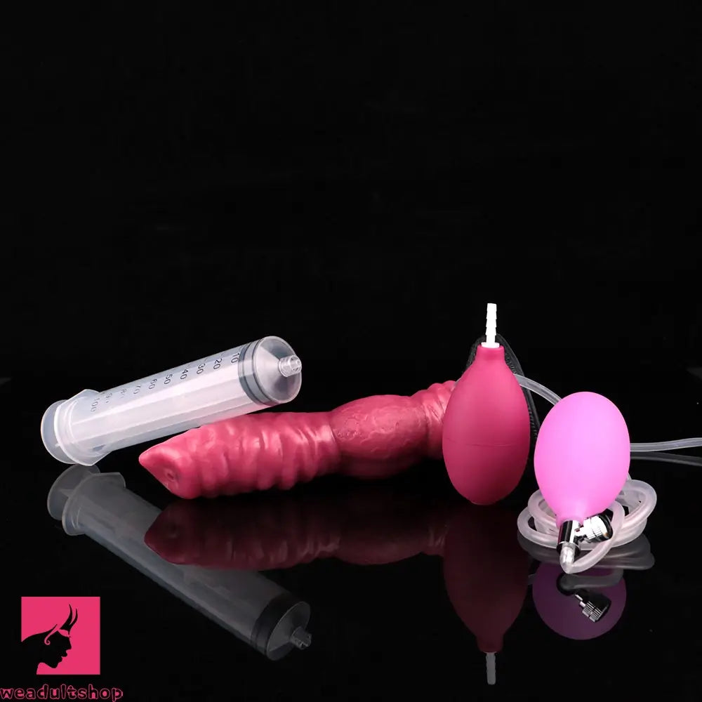 7.91in Dog Ejaculating Inflatable Silicone Soft Dildo For Women Cock Toy