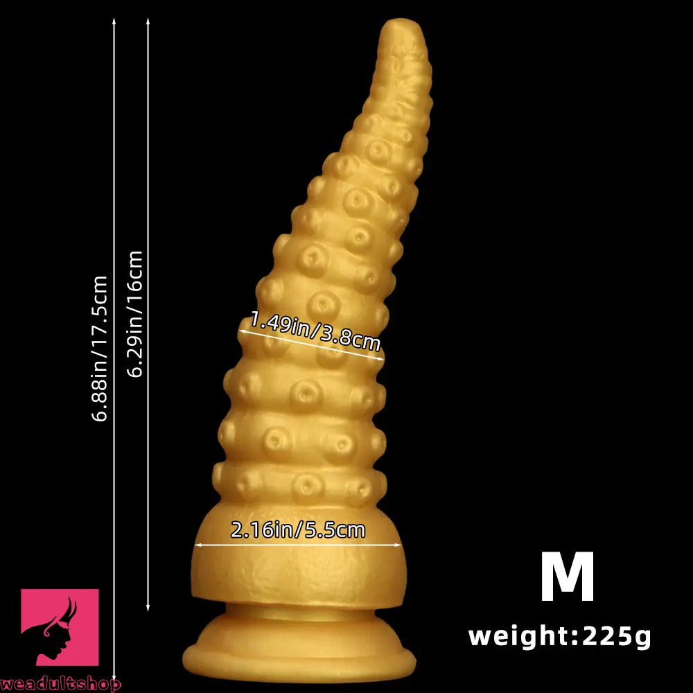 6.1in 6.88in 8.26in 8.66in Gold Silicone Multi-size Octopus Thick Sex Dildo