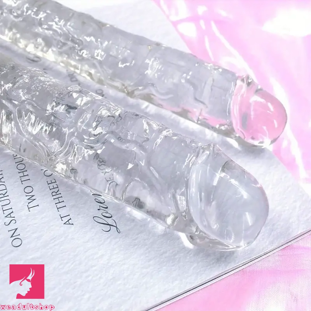 12in 13.58in 14.57in 17.13in Double-Ended Long Realistic Clear Big Dildo