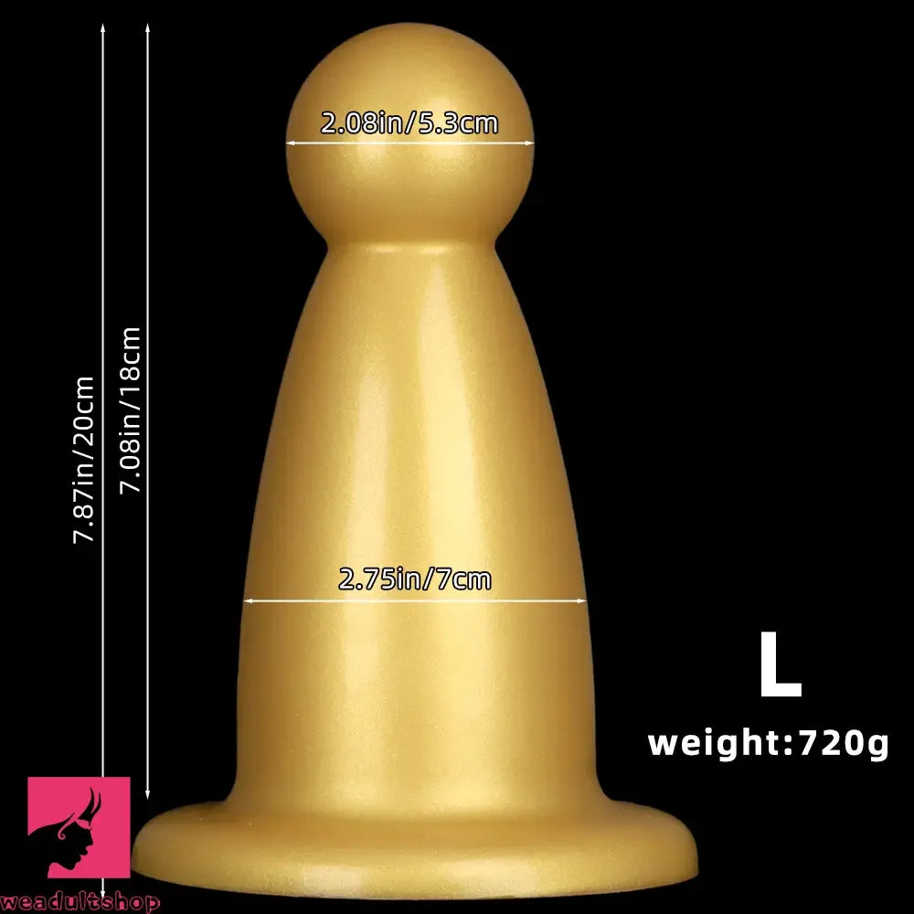 5.7in 7.87in Golden Silicone Soft Thick Butt Plug Dildo For Women Sex Toy
