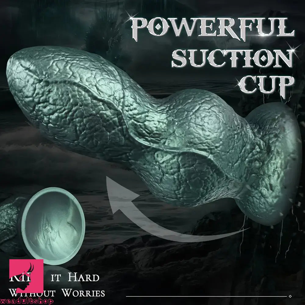 9.5in Monster Dragon Knot Silicone Soft Thick Dildo Large Butt Plug 2 Knots