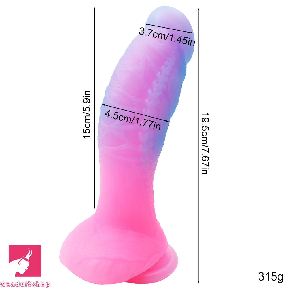 7.67in Luminous Silicone Soft Dragon Dildo For Women Penis Masturbation