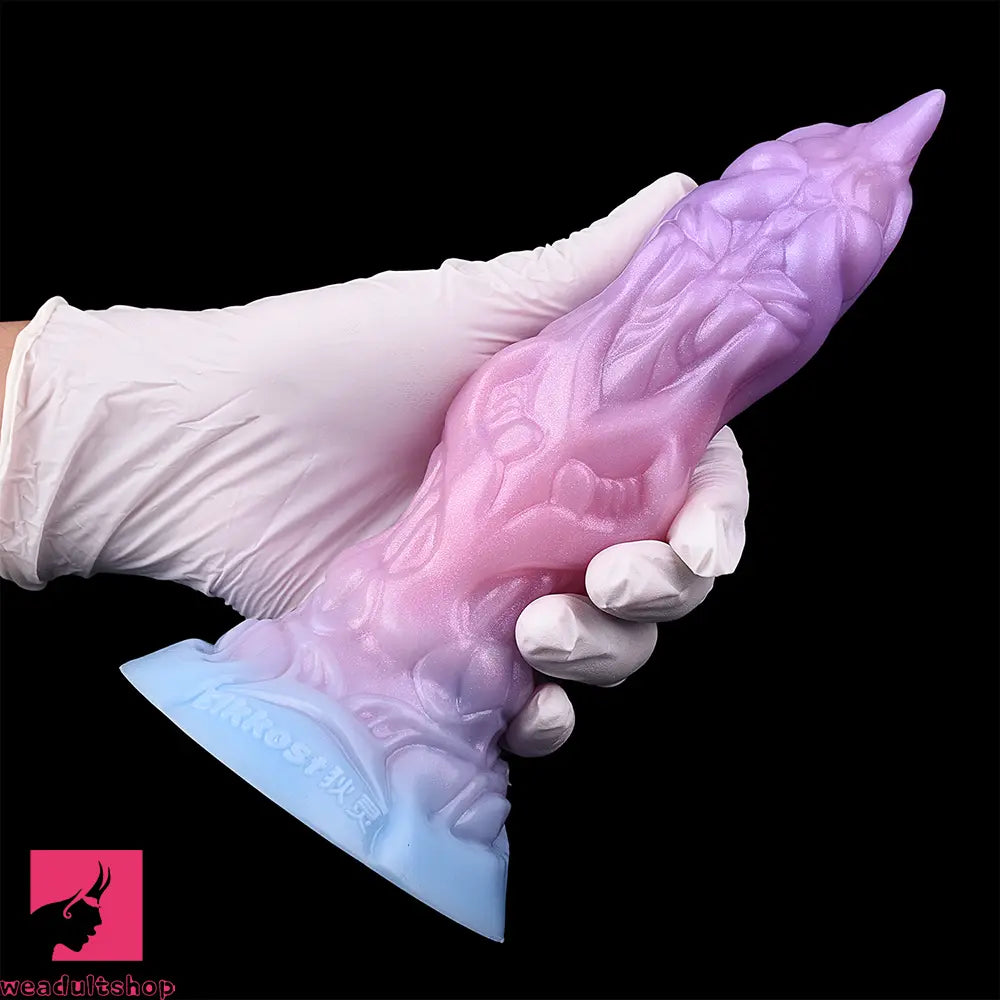 7.08in Odd Silicone Soft Squeeze Inflatable Alien Cock Dildo Self-Retreative