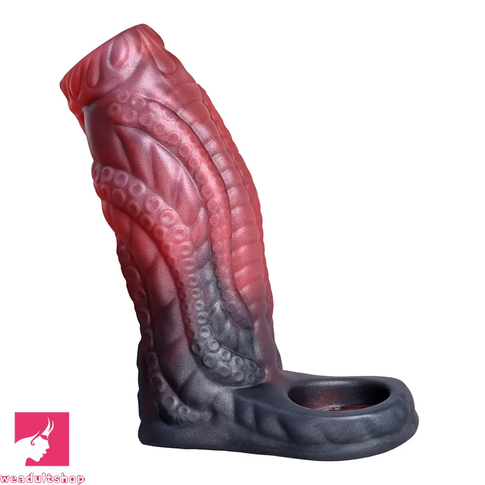 4.13in Squirting Tentacle Monster Dildo Sleeve Penis Ring For Couples Love