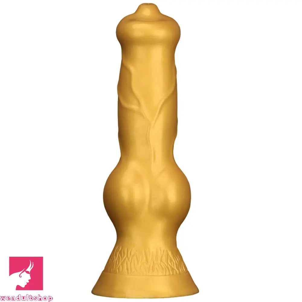 14.76in Golden Silicone Soft Huge Thick Dog Knot Dildo For Real Pleasure