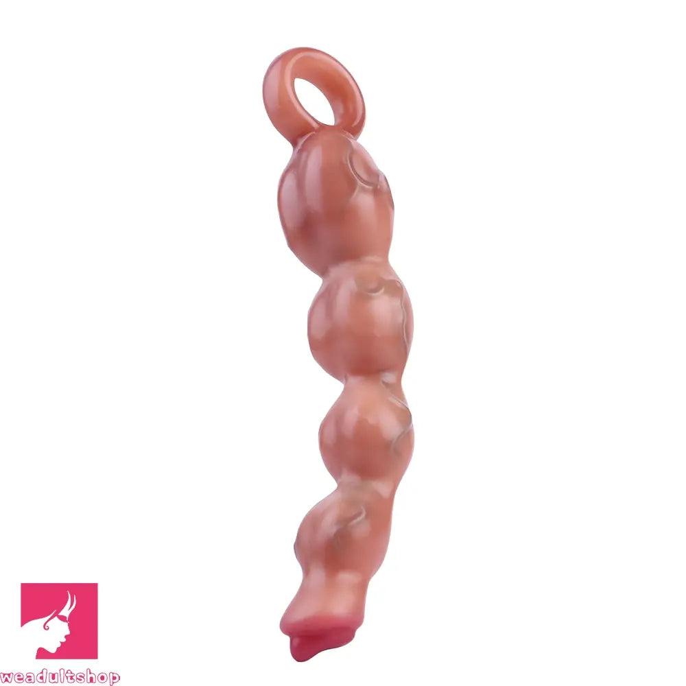 9.8in Big Vibrating Silicone Soft Pulling Beads Cock Dildo With 3 Motors