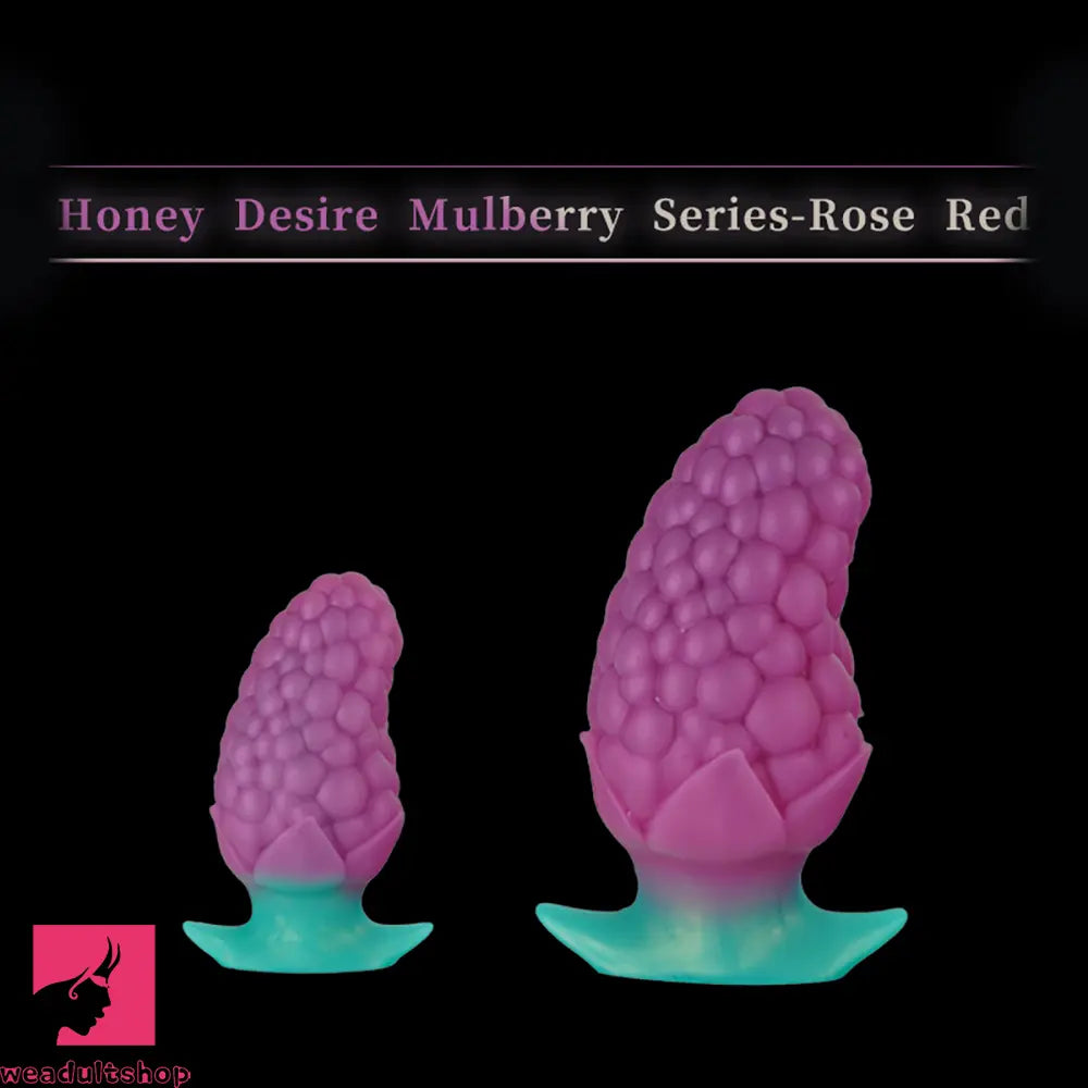 3.7in 5.43in Strawberry Design Small Silicone Soft Butt Plug Anal Dildo