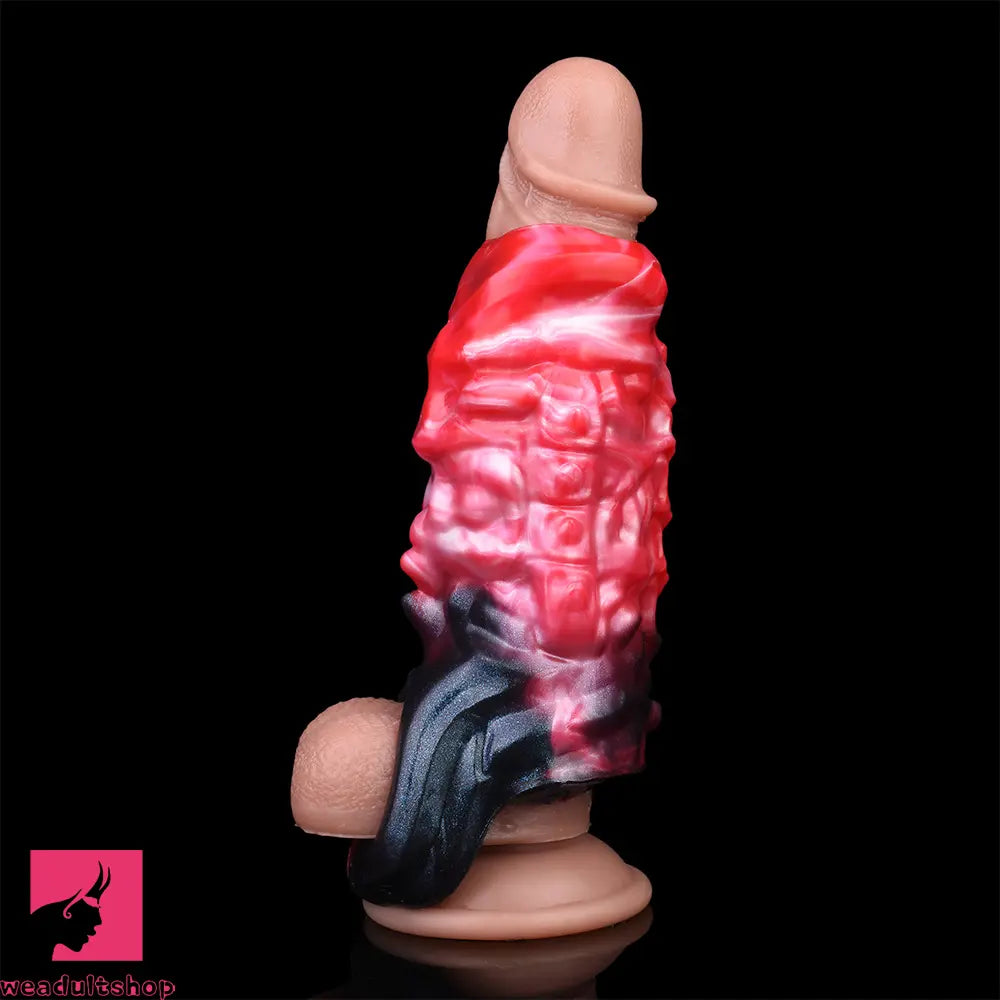 5.82in Weird Floppy Hollow Dildo Built-in keel Vibration Remote Penis Sleeve