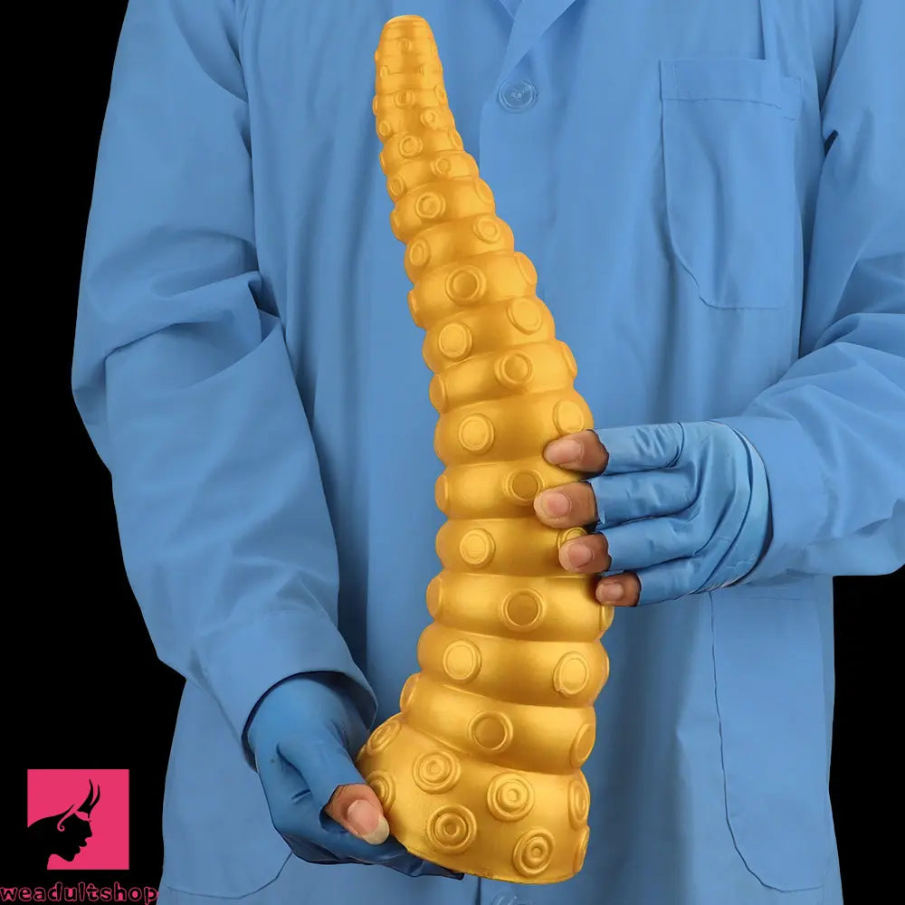 15in Gold Silicone Octopus Legs Extra Large Thick Long Dildo For Women