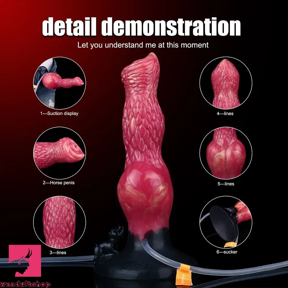 8.54in Fantasy Knotted Silicone Soft Big Dildo Ejaculating Penis Cock Toy