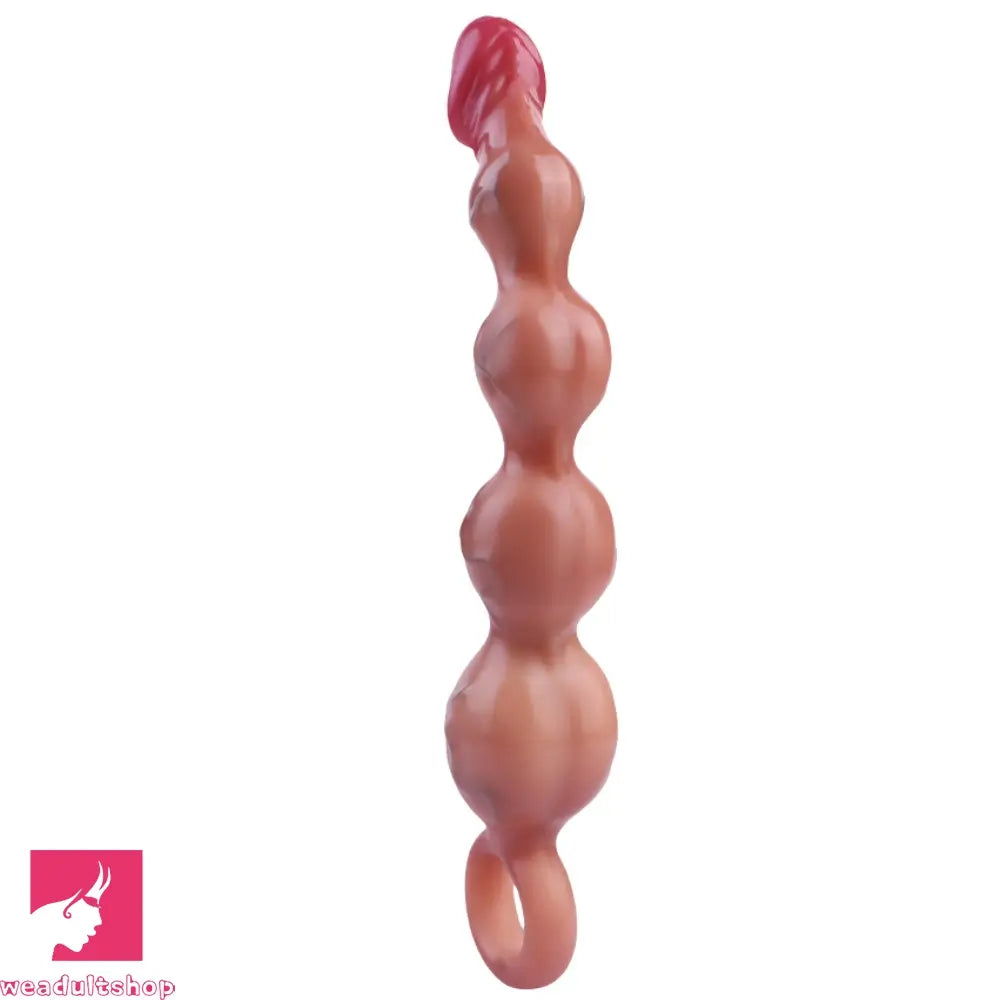 10.8in Big Vibrating Silicone Soft Pulling Beads Odd Dildo With 3 Motors