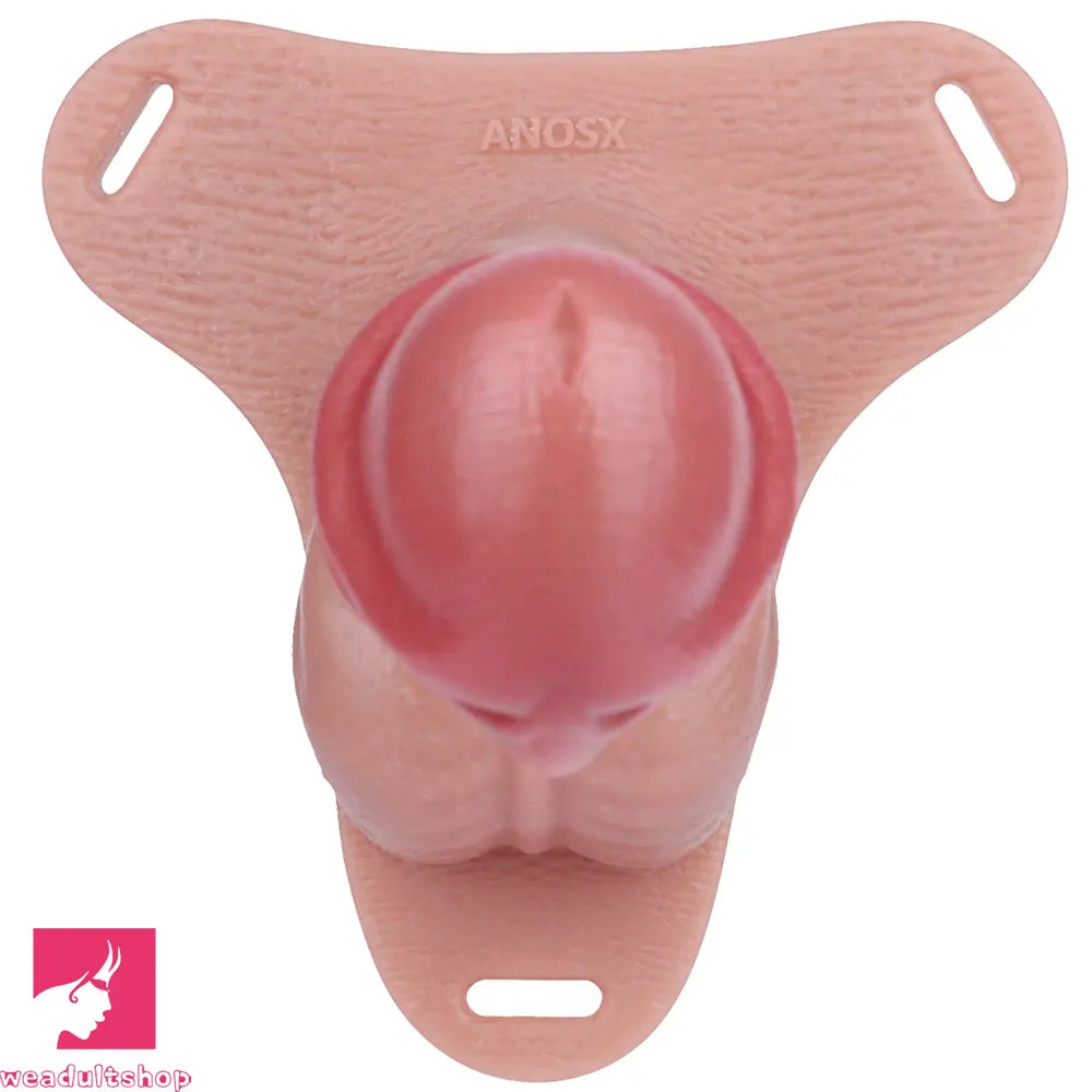 7.28in Strap on Hollow Soft Female Cock Cage Dildo For Chastity Dildo