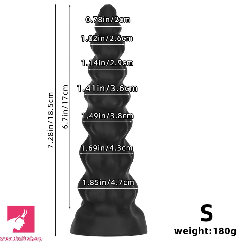 7.28in 9.44in 11.61in Black Big Fantasy Odd Silicone Soft Dildo For Sex Toy