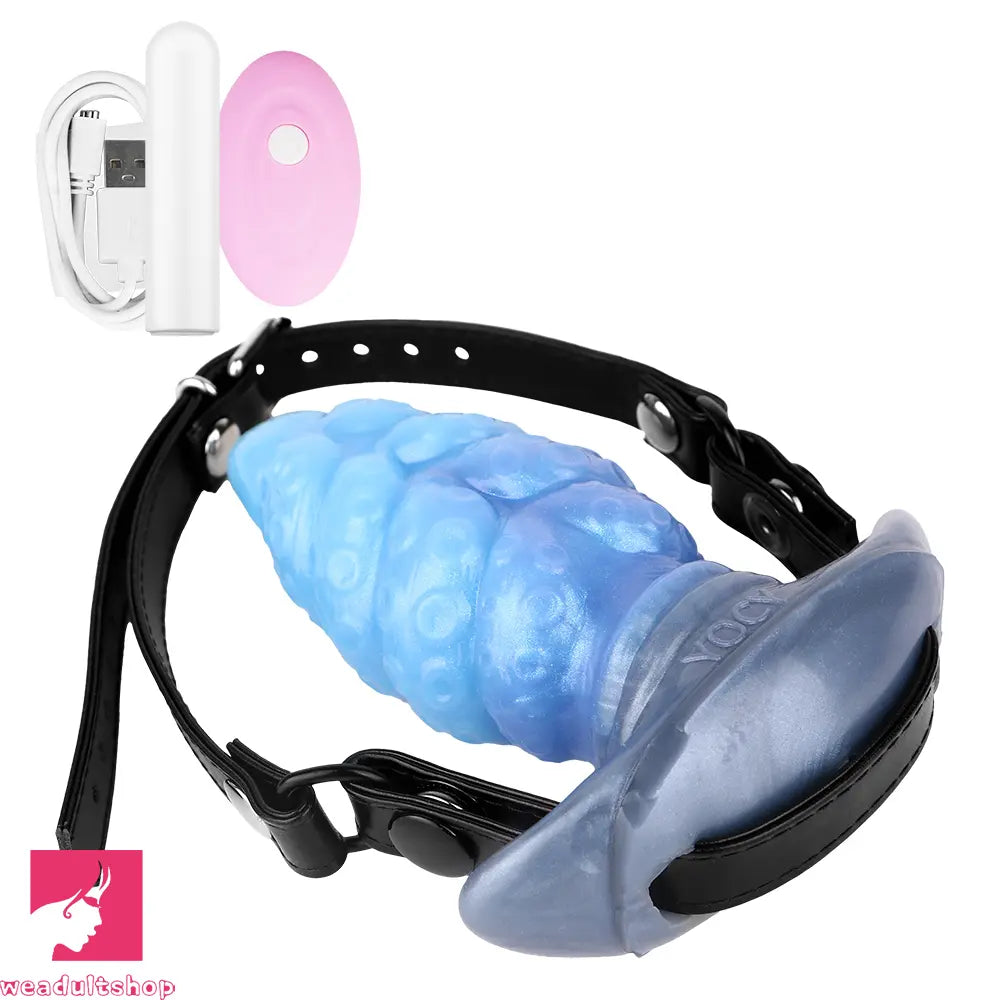 2.91in-9.05in Octopus Vibrating Anchor Dildo Anal Plug Wearable Mouth Gag