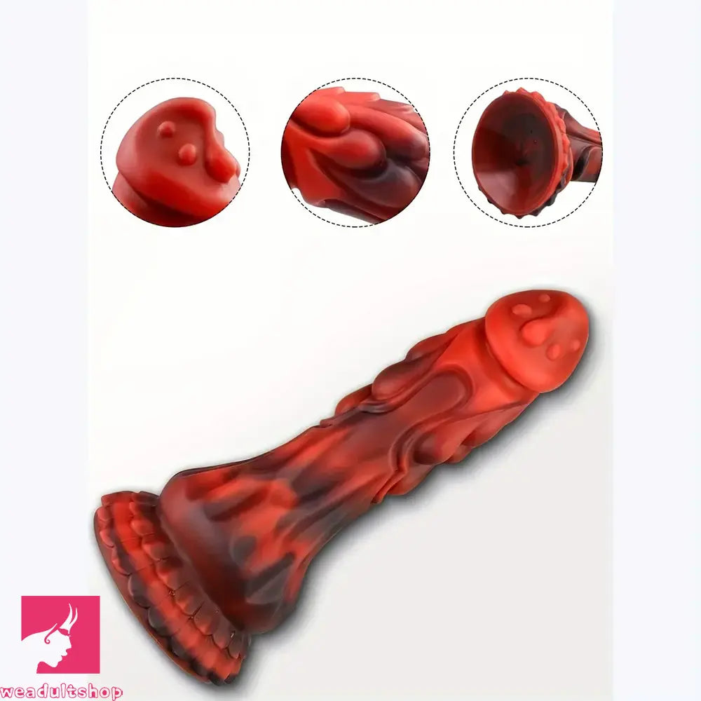 8.2in Lifelike Dragon Monster Soft Liquid Body Safe Odd Big Spiked Dildo
