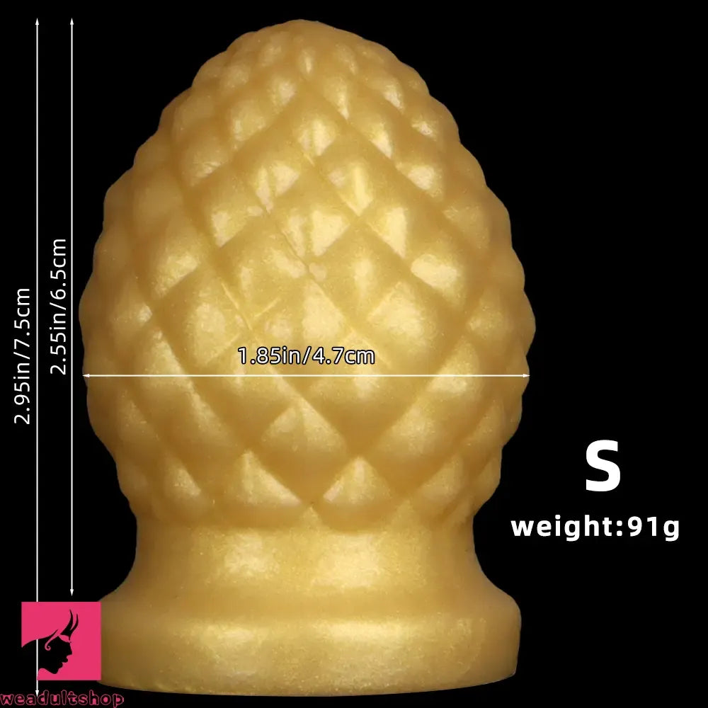 2.95in 4.52in Newbie Gold Silicone Soft Suction Cup Mini Anal Plug Dildo