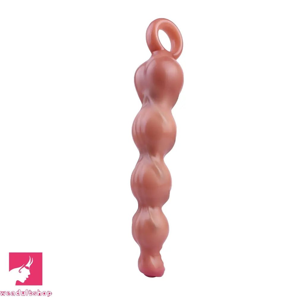10.2in Big Vibrating Silicone Soft Pulling Beads Horse Dildo With 3 Motors