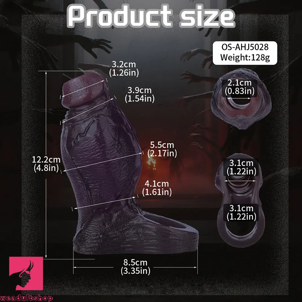 4.8in Platinum Silicone Real Lifelike Skin Dildo Sleeve Soft Male Cock Sleeve