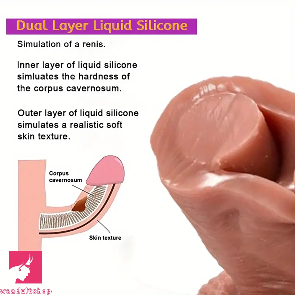 11.8in Thick Realistic Veins Huge Soft Dildo Double-layer Prostate Massage