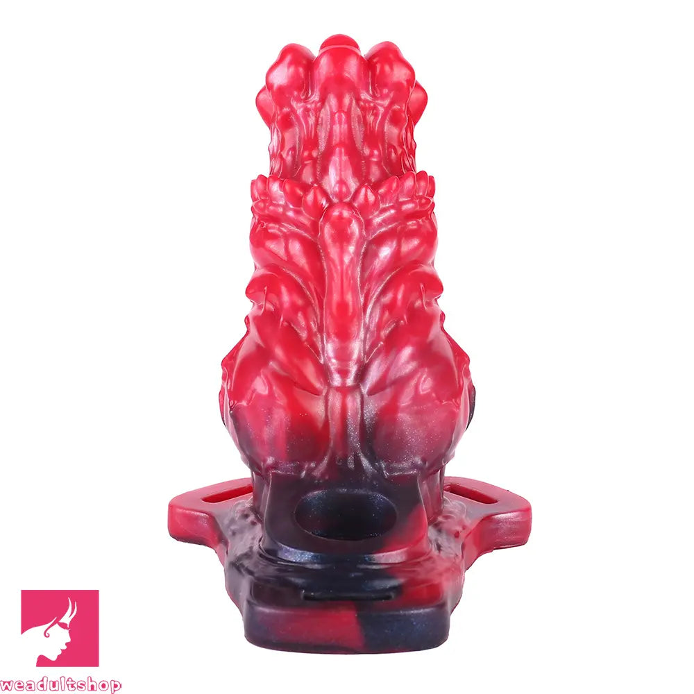 5.55in Odd Hollow Dildo Built-in keel Vibration Remote Strap on Penis Sleeve