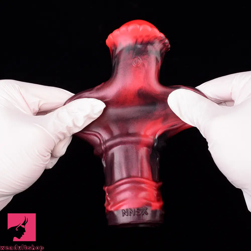 5.58in 7.17in Silicone Horse Penis Sleeve Cock Ring Hollow Vibrating Dildo