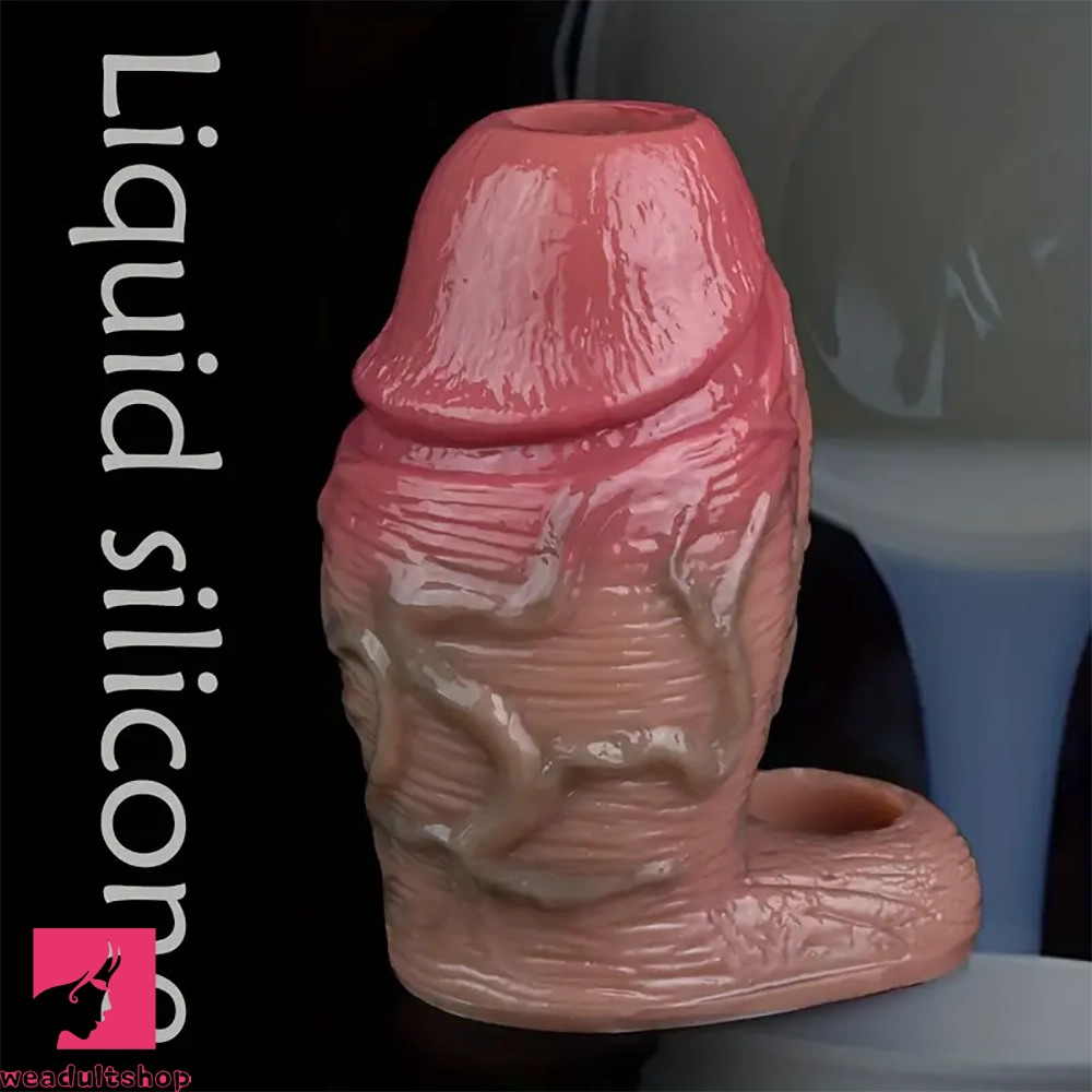 4.57in Thick Realistic Open-Ended Liquid Silicone Hollow Cock Penis Sleeve