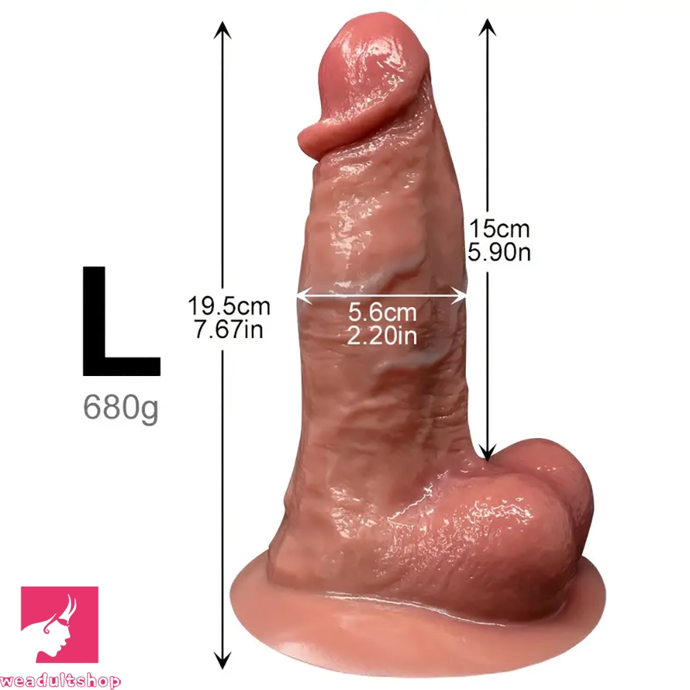 5.11in 7.67in Ultra-Realistic Liquid Silicone Thick Soft Flexible Clit Dildo