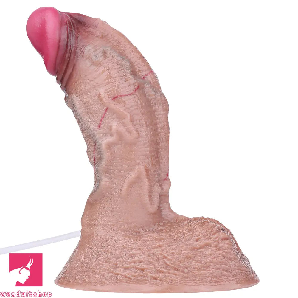 7.16in Double Density Silicone Soft Ejaculating Dildo For Suction Cup Cock