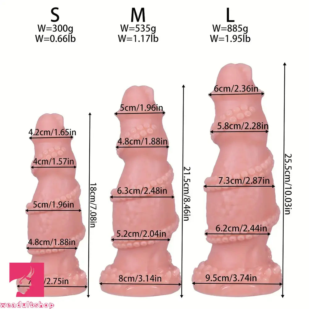 7.08in 8.46in 10.03in 11.81in 13.77in 14.96in Fantasy Big Fat Monster Dildo