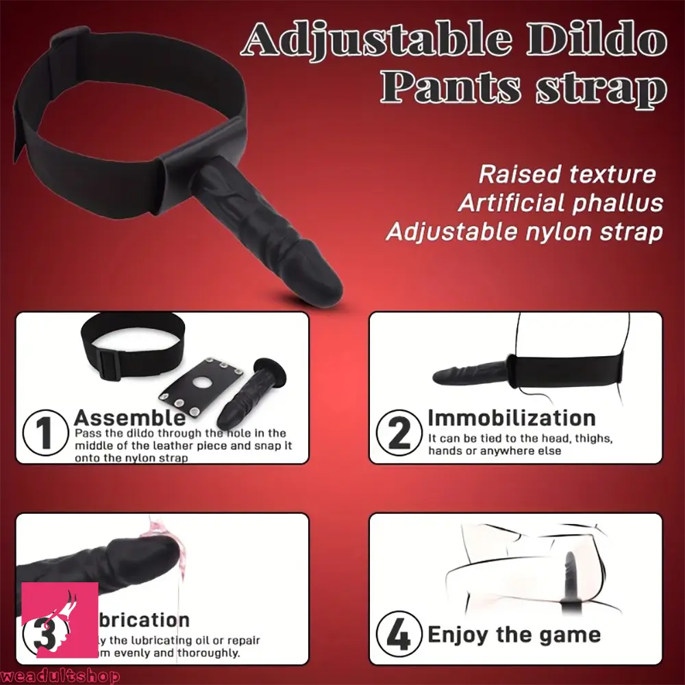 7.08in Wearable Bondage Training Mouth Face Gag Dildo For BDSM Game