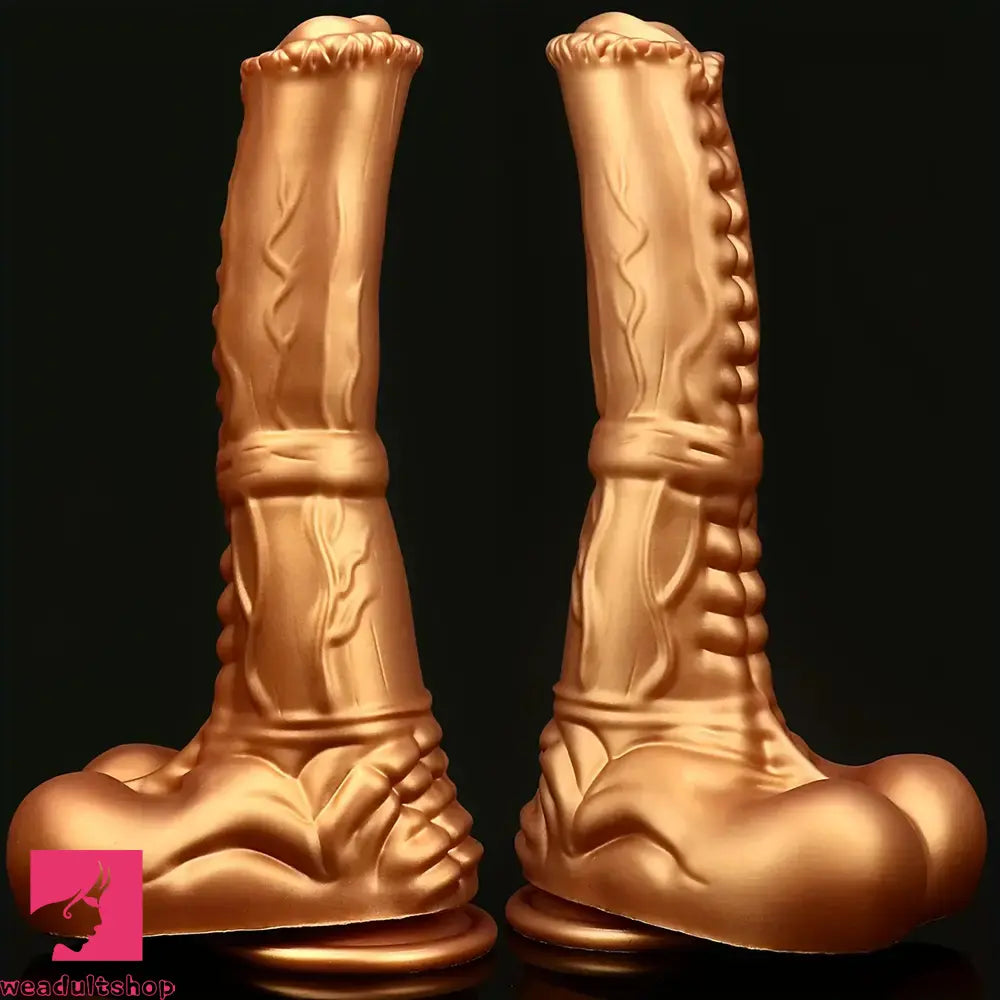 8.66in Golden Silicone Huge Horse Cock Dildo For Vaginal Prostate Sex