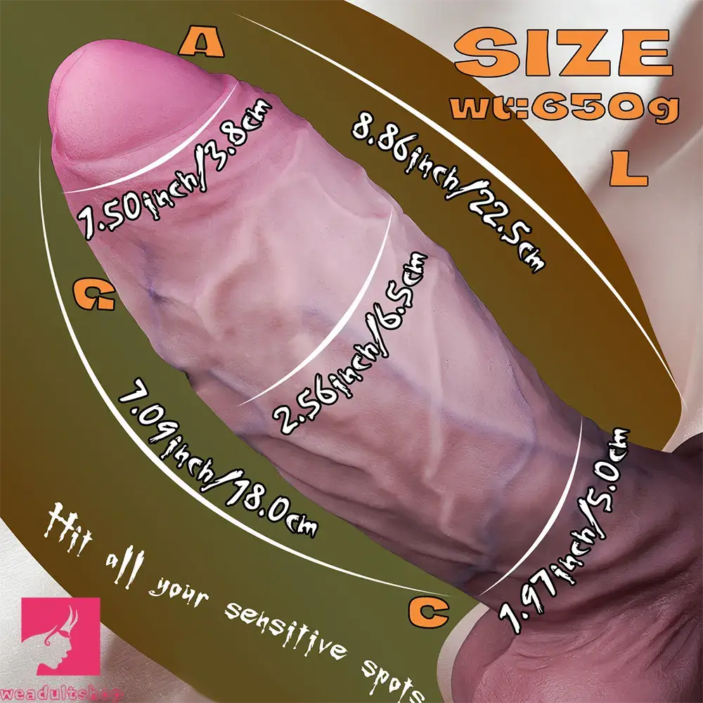 5.91in 7.48in 8.86in 10.43in Realistic Silicone Uncut Thick Dildo Sex Love Toy