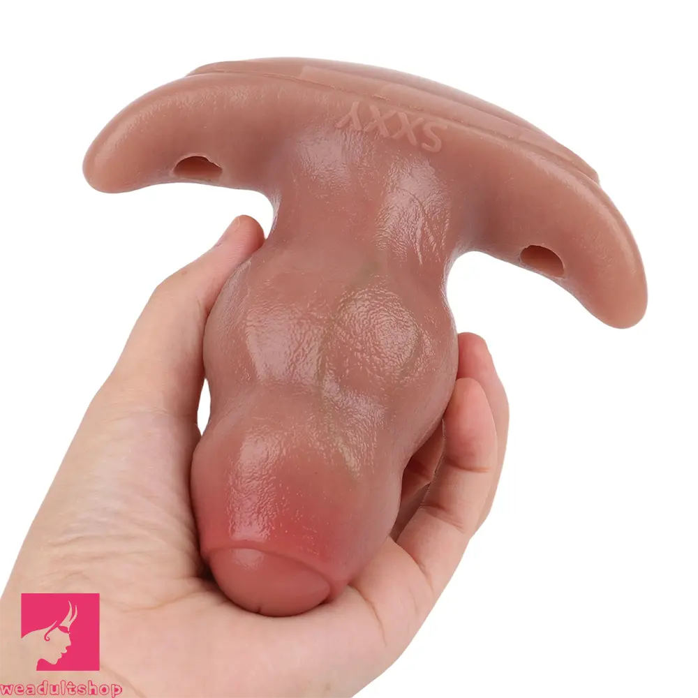 5.24in Male Penis 10 Frequency Vibration Role Play Dildo Cock Tail Butt Plug