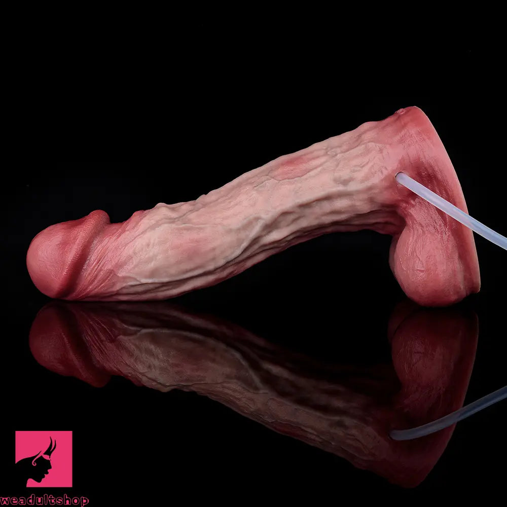 9.02in Realistic Soft Texture Dual Density Silicone Ejaculating Dildo