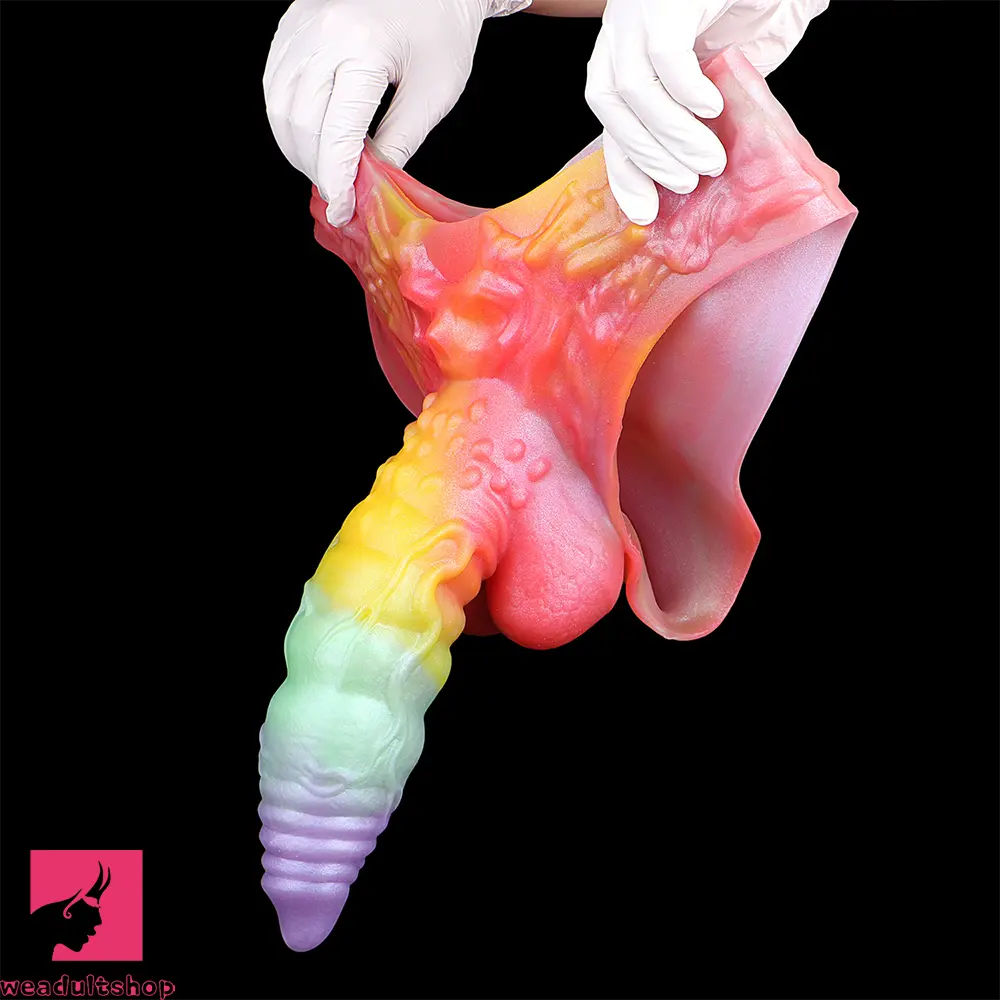9.92in Sheath Strap on Dildo Silicone Monster Creature Cock Big Cock Dildo
