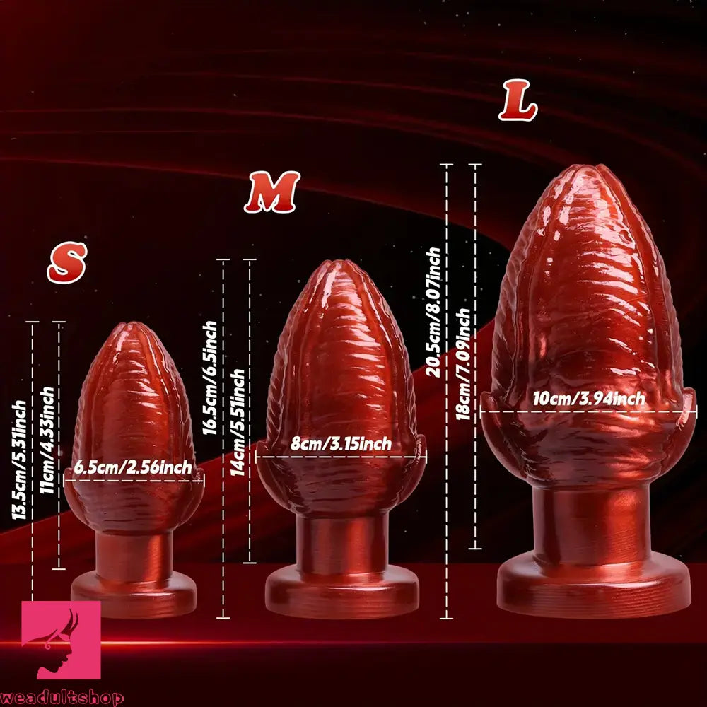 5.31in 6.5in 8.07in Soft Silicone Butt Plug Dildo With Suction Cup For Orgasm