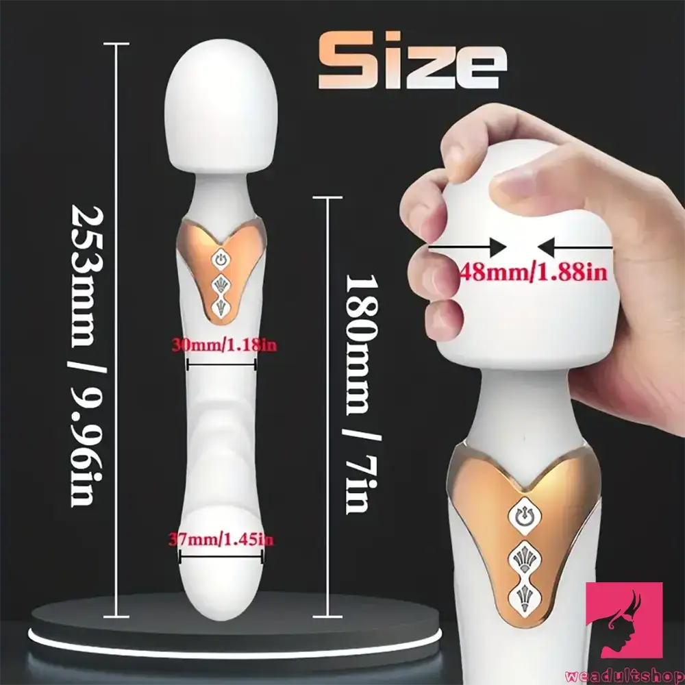 9.96in Dual Motor Silicone Big Wand G-Spot Vibrating Dildo Vibrator