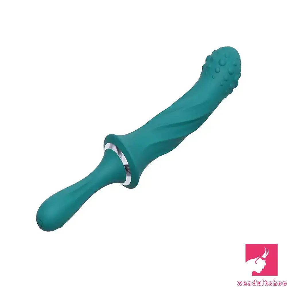 9.65in Silicone Soft Vibrating Dildo With Handle For Anal Stimulator
