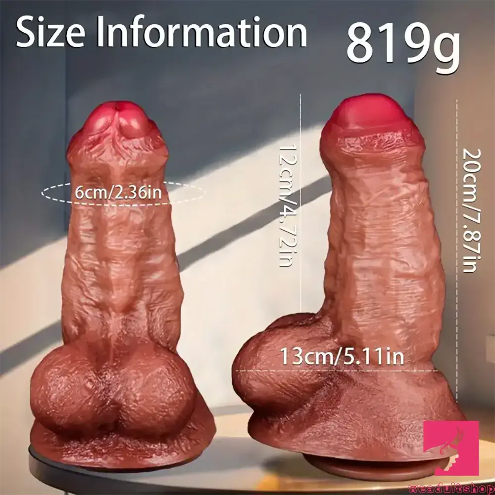 7.87in Lifelike Thick Silicone Soft Dildo For Anal Expansion Adult Toy