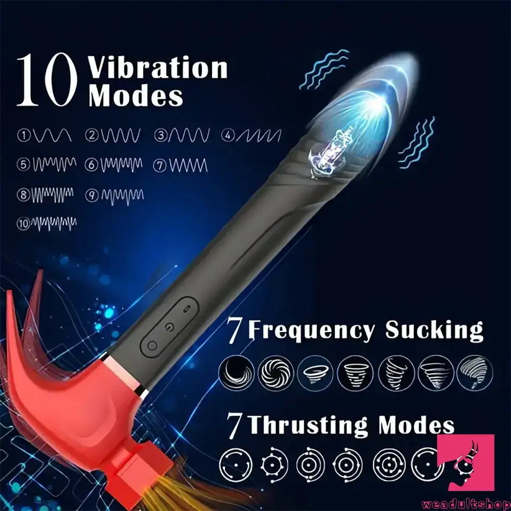 10.6in Silicone Flexible Thrusting Sucking Swing Flapping Beating Dildo