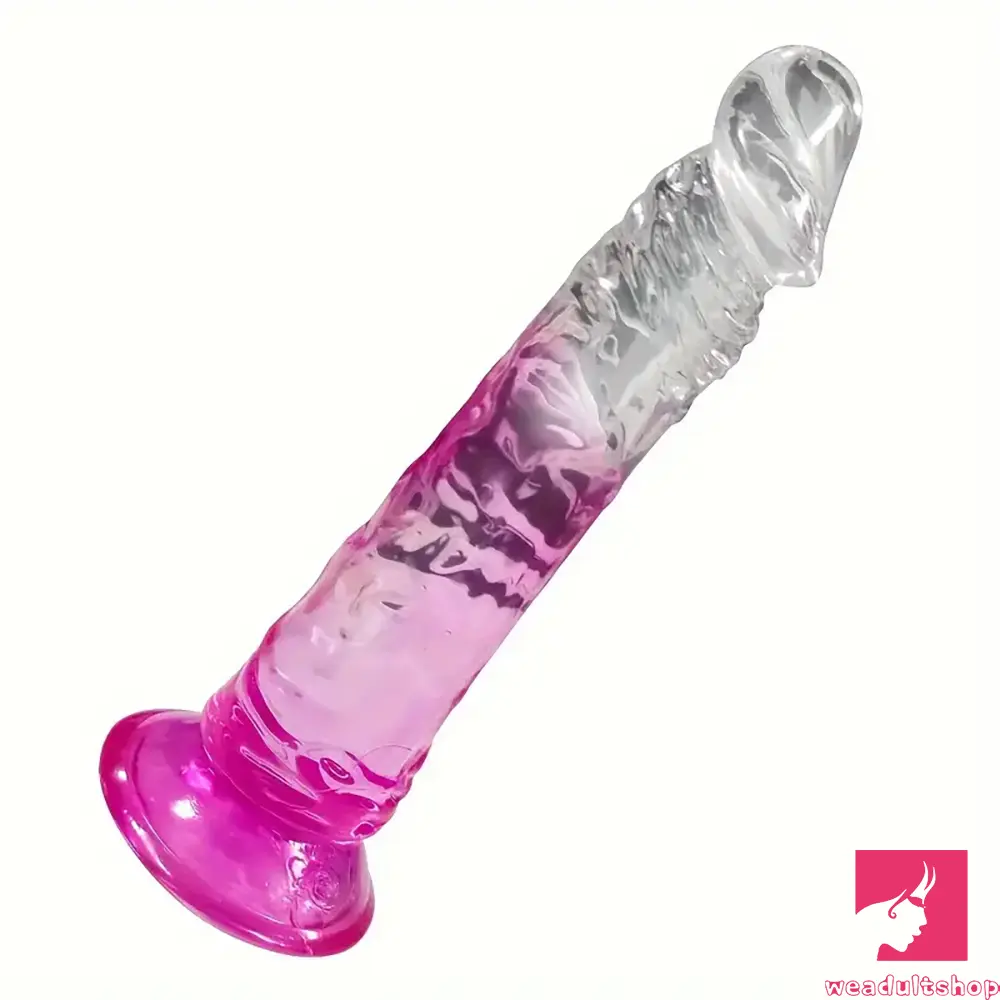 7.28in TPE Penis Clear Real Dildo For Anus Clitoris Stimulation