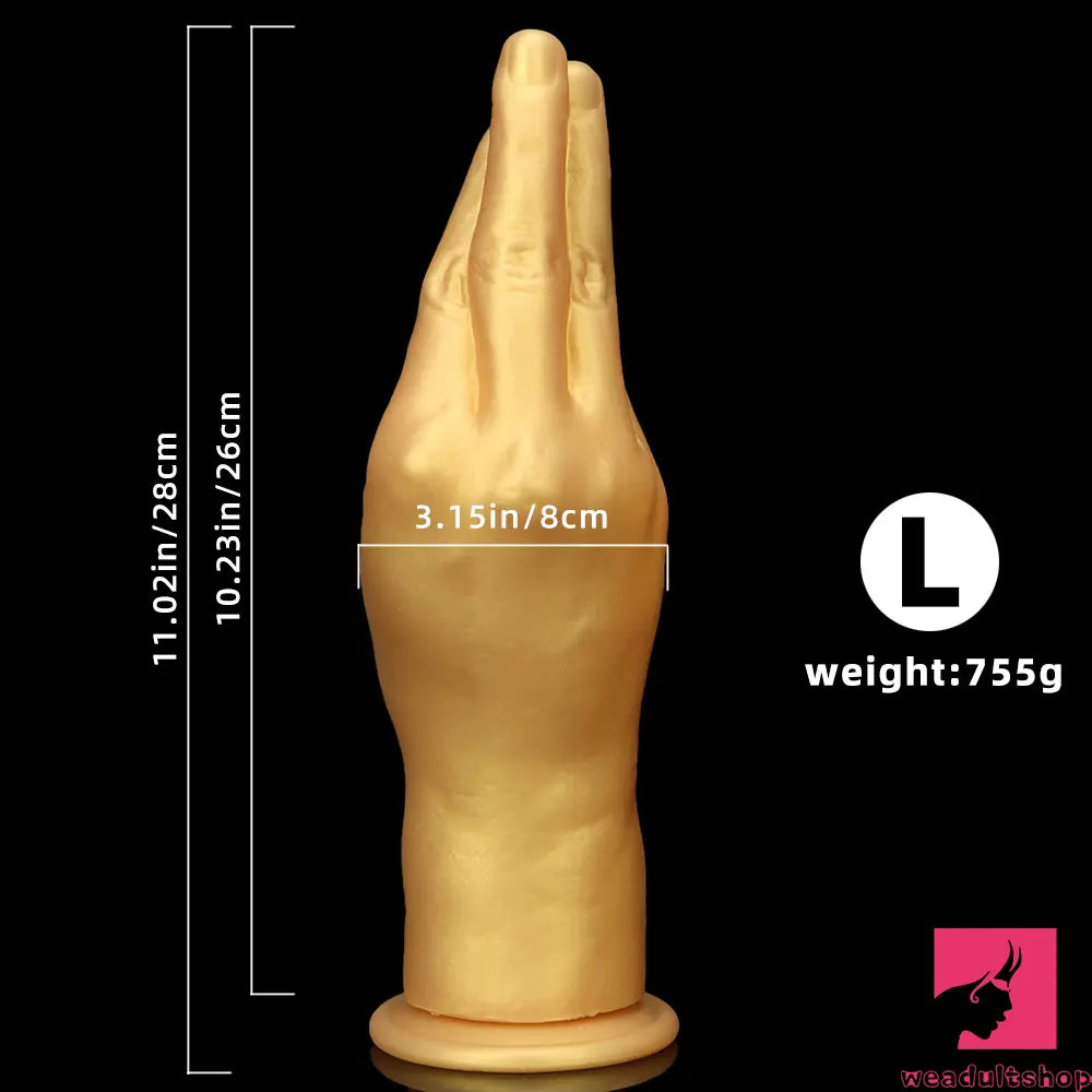 6.3in 8.66in 11.02in Gold Hands Silicone Soft Big Dildo For Fisting Toy