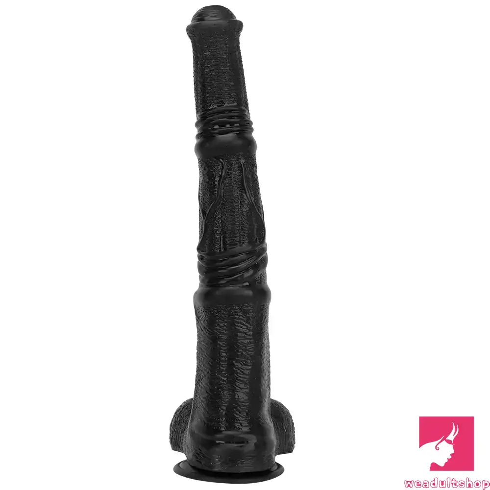 14.76in Extra Long Huge Black Soft Liquid Silicone Horse Penis Dildo
