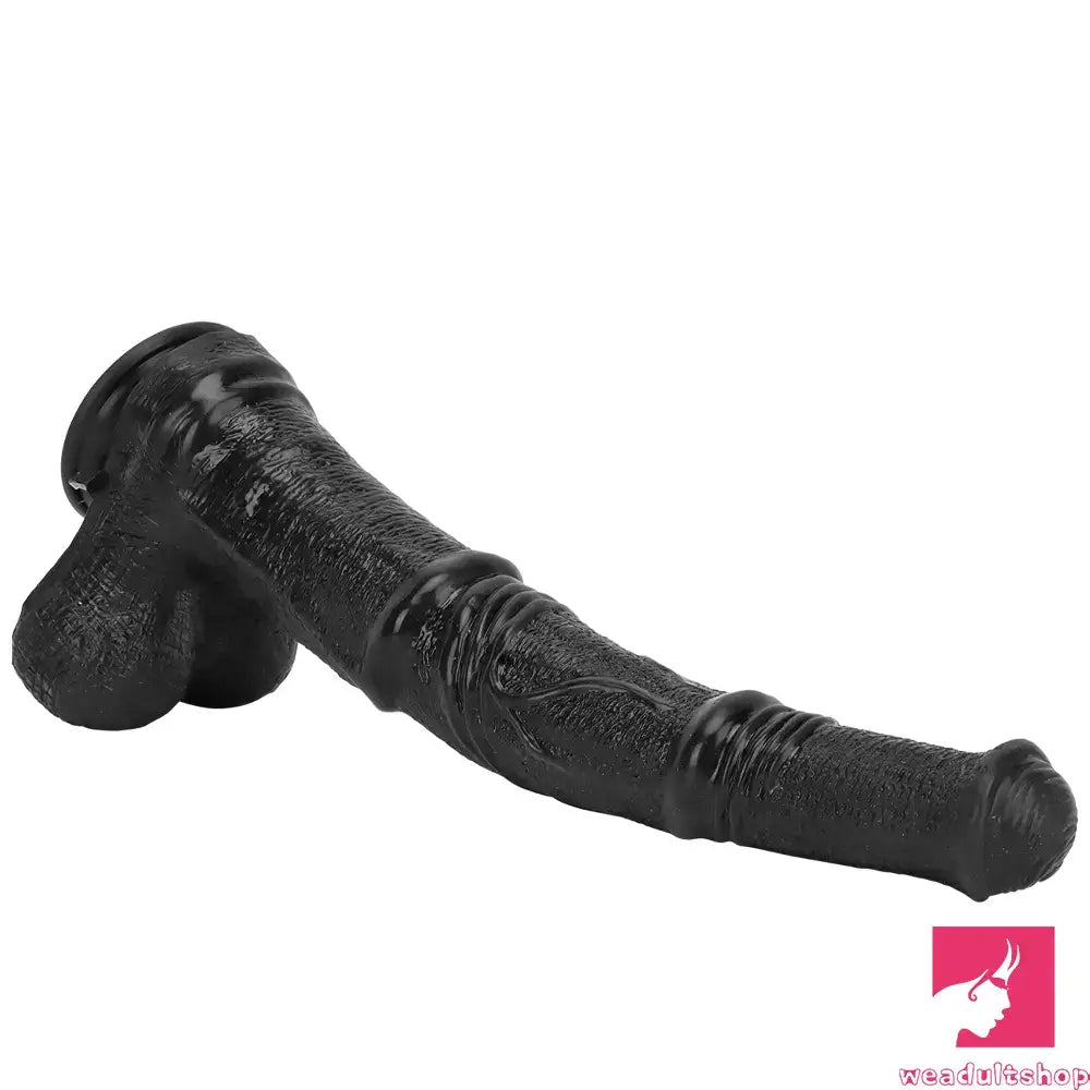 14.76in Extra Long Huge Black Soft Liquid Silicone Horse Penis Dildo