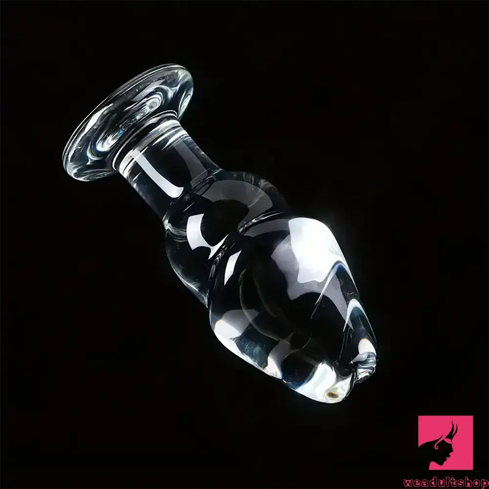 4.53in Clear Elegant Glass Crystal Dildo For Women Men With Base