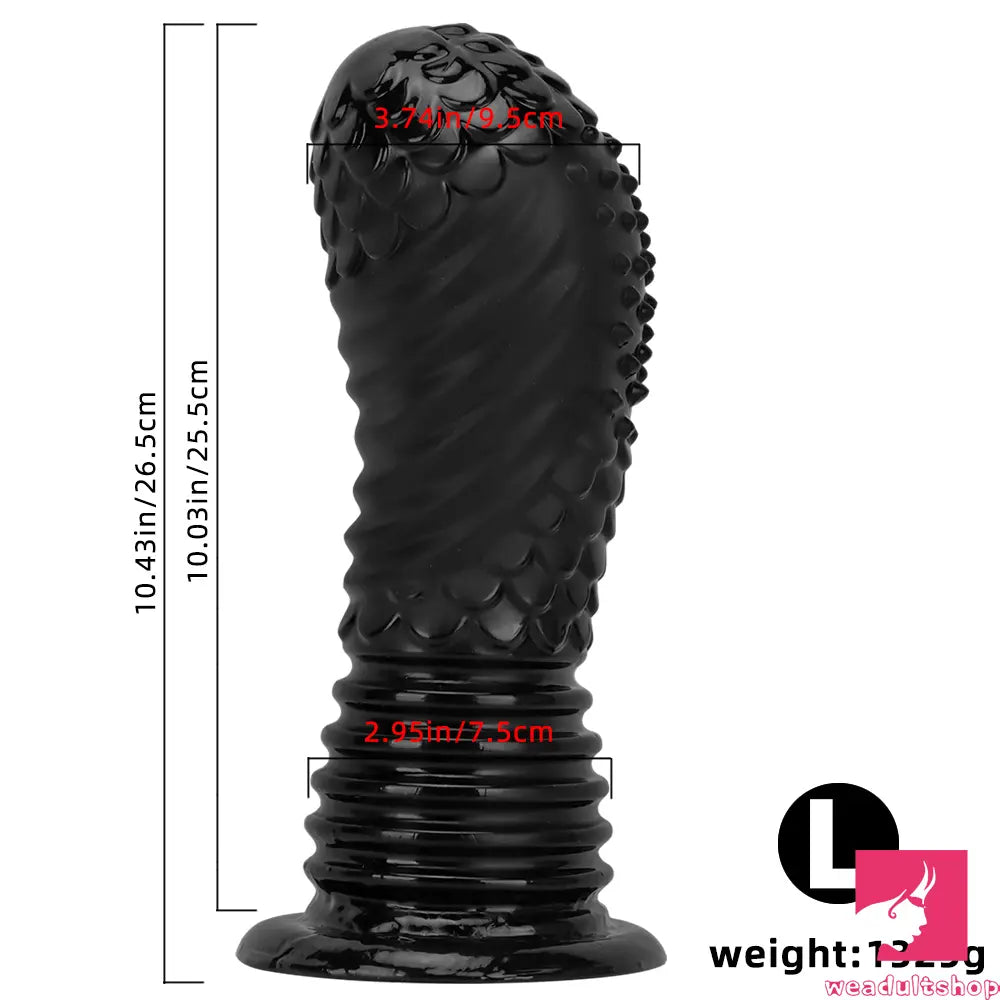 6.1in 8.46in 10.43in Fantasy Black Large Dildo Butt Plug For Fisting Orgasm