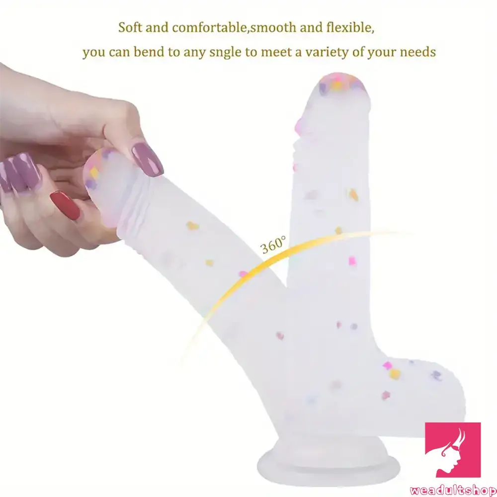 7.8in Realistic Confetti Silicone Soft Dildo For Anus Vaginal Orgasm