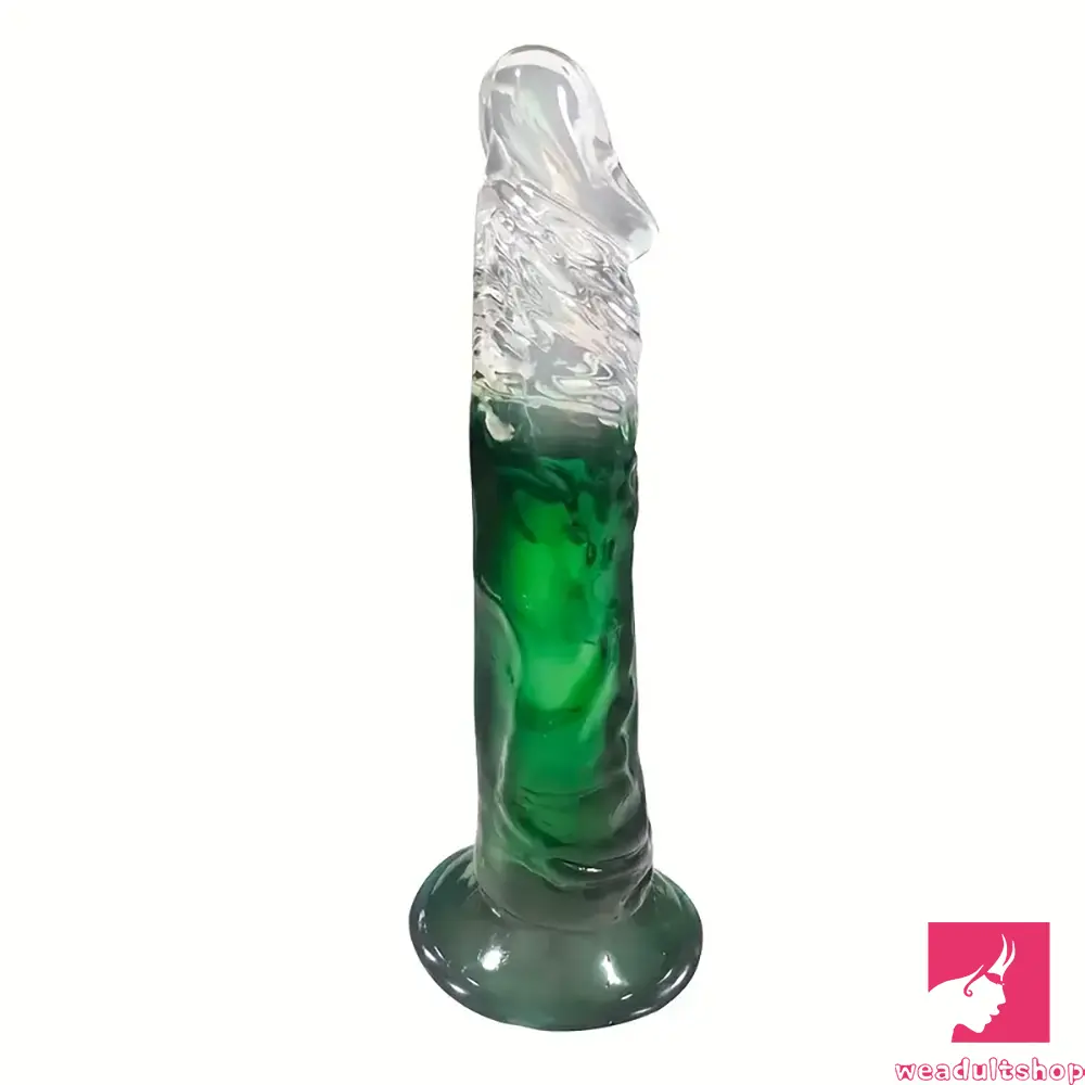 7.28in TPE Penis Clear Real Dildo For Anus Clitoris Stimulation