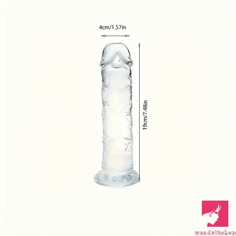 3.54in-9.84in Unisex Realistic Crystal Clear Dildo For Men Women Adult